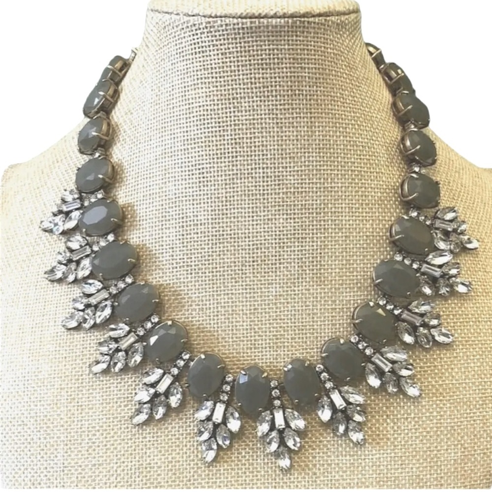 J.Crew Gray/Green Statement Necklace
